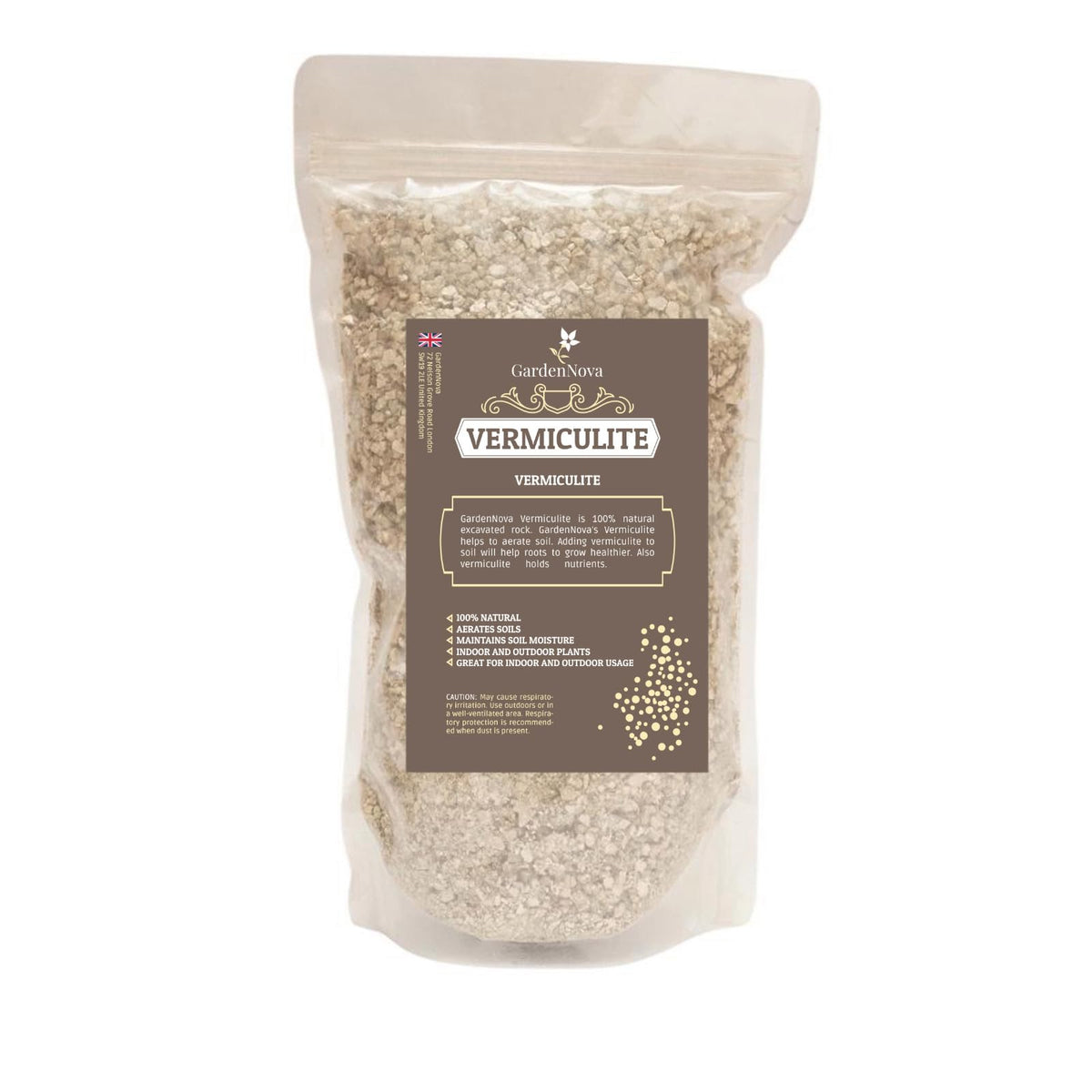 Horticultural Organic Vermiculite - Medium Grade - Natural Soil Additive for Potted Plants - Orchids - Hydroponics - Terrariums 20 Liters (4 Bags of 5 Liters)