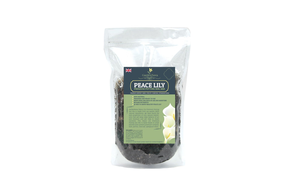 GardenNova's Expert Blend for Peace Lilies: Premium Organic Compost, Bark, Perlite, Charcoal, Sphagnum Ideal for Indoor Plants - 10 Liters (2 Bags of 5 Liters)