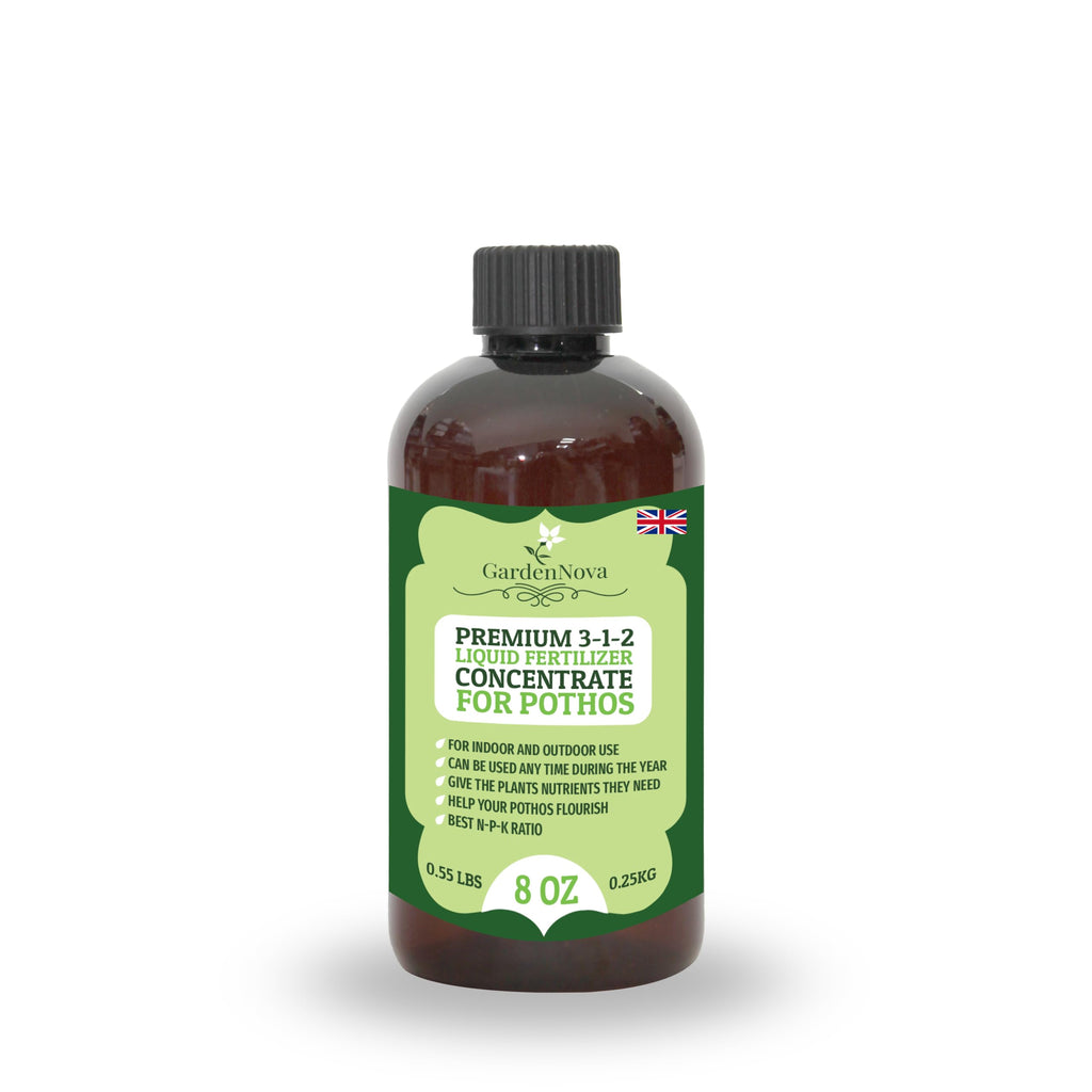 Premium Liquid POTHOS Plant Fertilizer - 3-1-2 Concentrate for Indoor Plants and Flowers by GardenNova | Organic Plant Food for Pothos Plants - 8oz