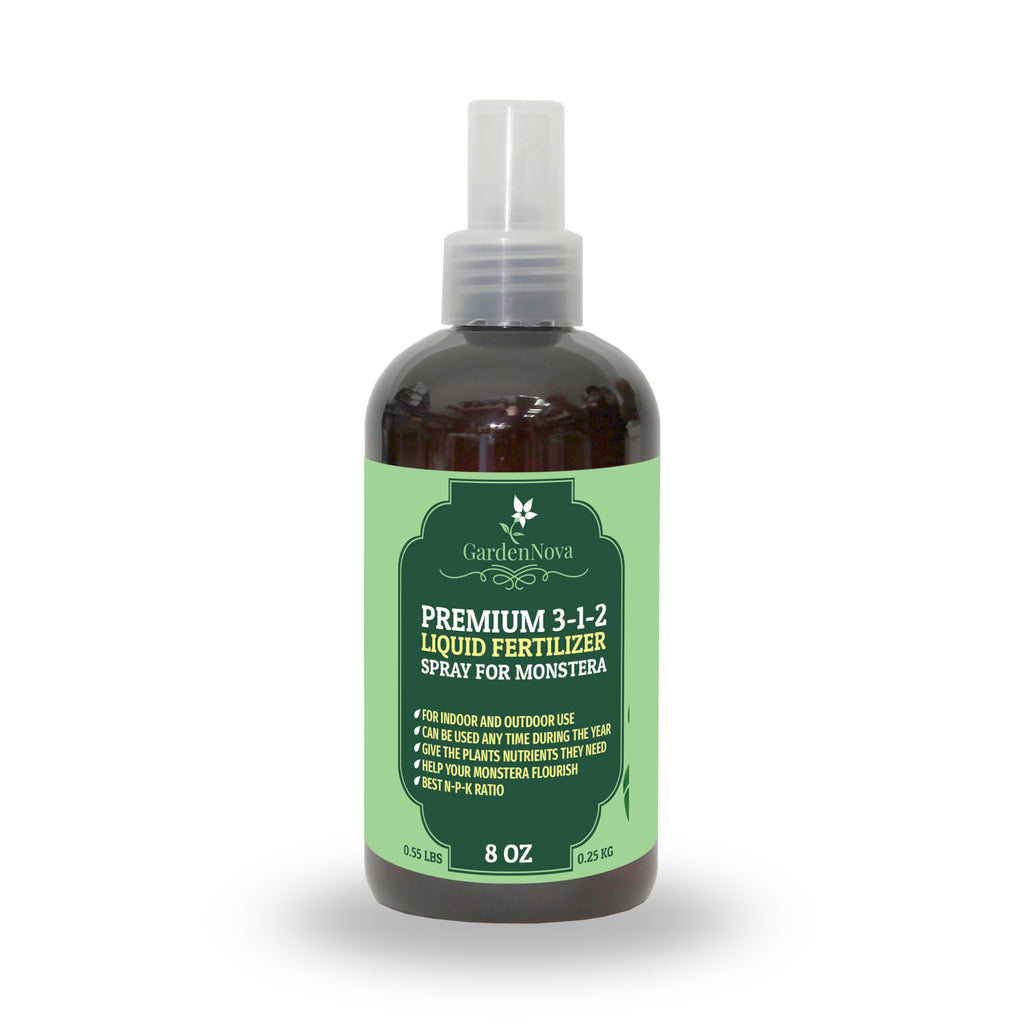 GardenNova Professional Monstera Spray Fertilizer Mist for Home Gardening | 3-1-2 Gentle Blend Mist for Healthy Leaves & Growth | Essential Nutrients for Monstera - 8oz