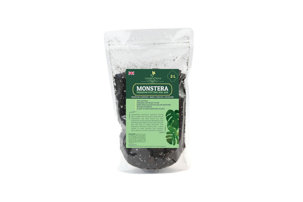 GardenNova Premium Monstera Potting Soil - Quick Drain Potting Soil for Growing and Repotting Monstera Deliciosa/Swiss Cheese Plant - 2 Liters Bag