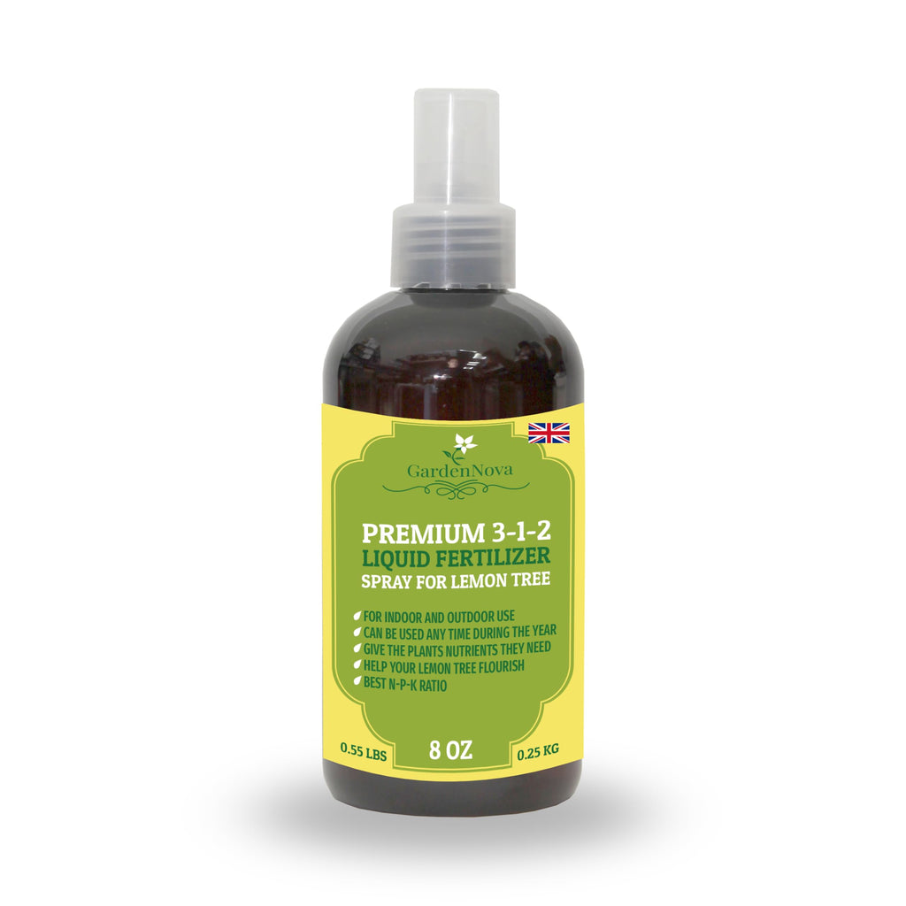 Proffesional Lemon Tree Spray Fertilizer Mist for Home Gardening | 3-1-2 Gentle Blend Mist for Healthy Leaves & Growth | Essential Nutrients for Lemon Trees - 8oz
