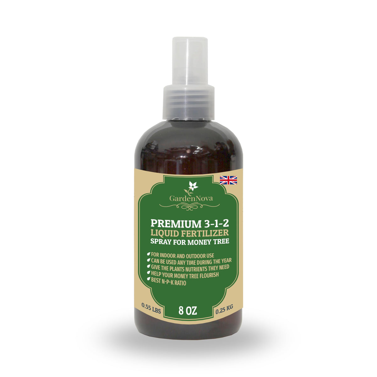 Professional Money Tree Spray Fertilizer Mist for Home Gardening | 3-1-2 Gentle Blend Mist for Healthy Leaves & Growth | Essential Nutrients for Money Tree - 8oz