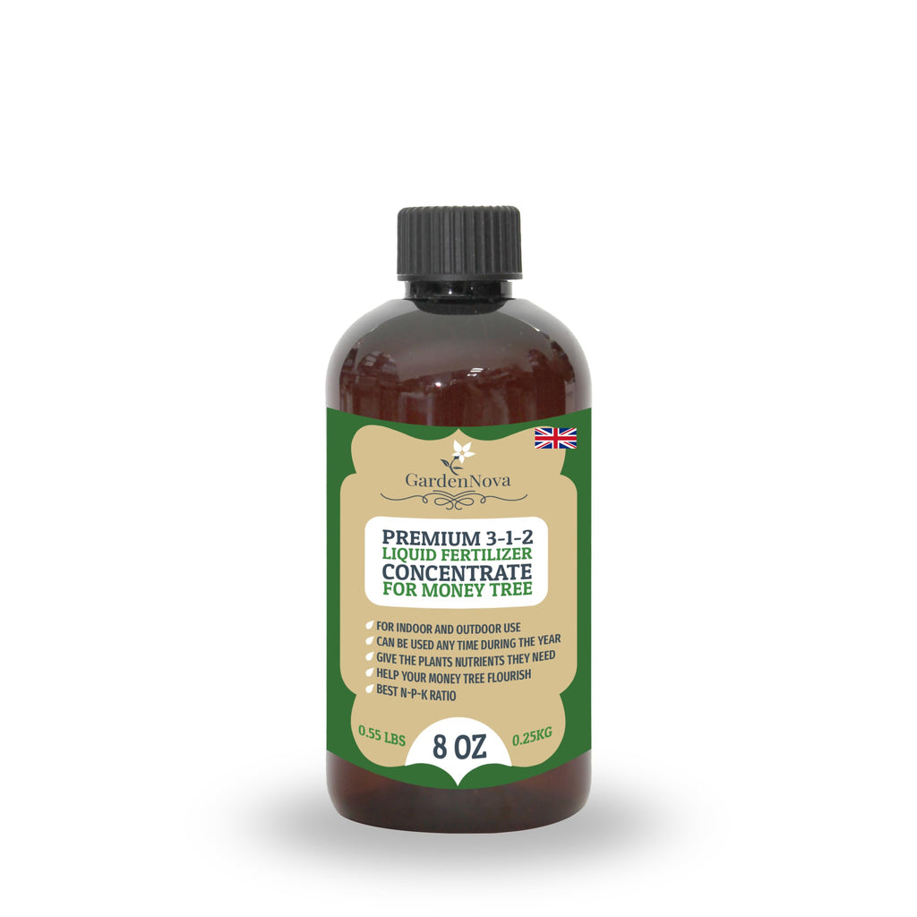 Premium Liquid Money Tree Plant Fertilizer - 3-1-2 Concentrate for Indoor Plants and Flowers by GardenNova | Organic Plant Food for Money Tree - 8oz