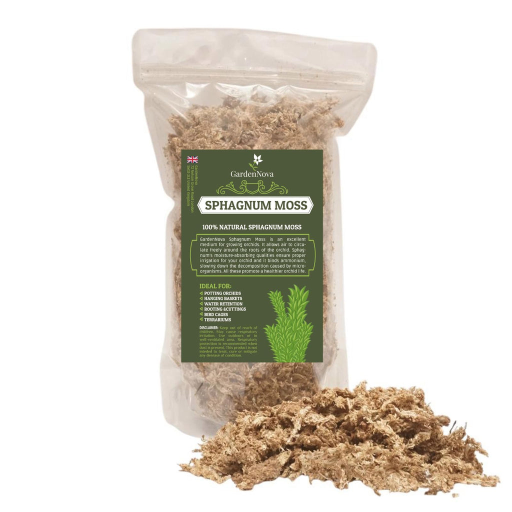 Premium Argentinian Sphagnum by GardenNova - Organic Hand Mixed Long Fibered Sphagnum Orchid - 3 Liters Bag