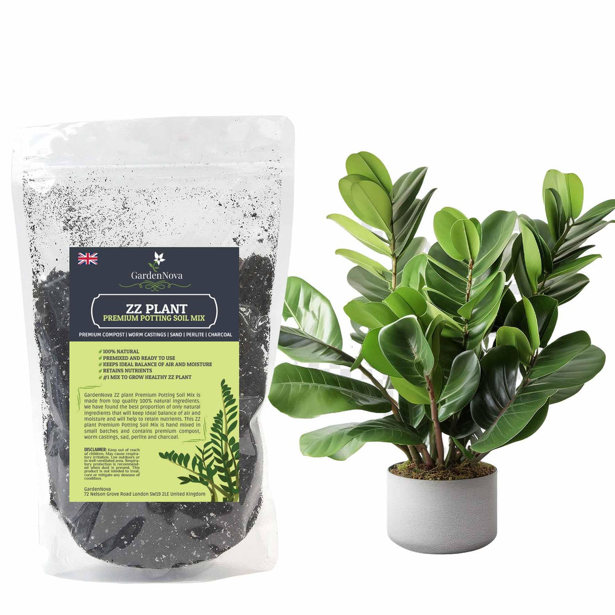 Premium ZZ Plant Ultra-Performance Potting Mix - Proven Formula for Thriving Zamioculcas - Enhances Elegance and Vigorous Growth - 5 Liters Bag