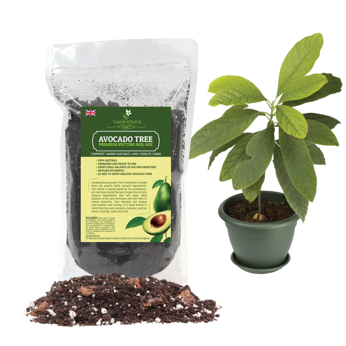 Premium Organic Potting Soil for Avocado - 10 Liters (2 Bags of 5 Liters)