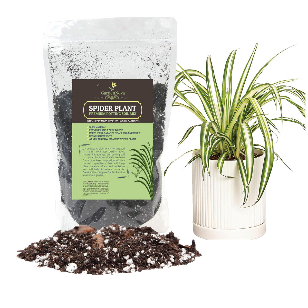 GARDENNOVA Premium Spider Plant Potting Soil Mix - (3 Liters Bag)