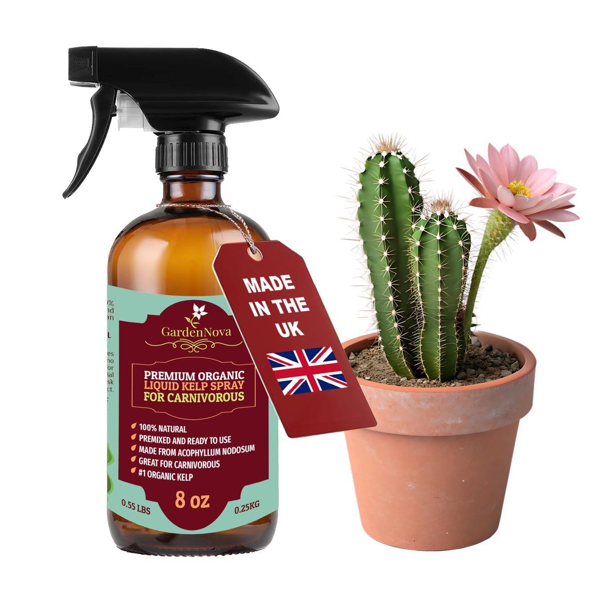 GARDENERA Professional Organic Liquid Kelp Spray for Carnivorous Plants - 8 oz - Ready-to-Use Fully Organic Seaweed & Kelp Fertilizer Mist